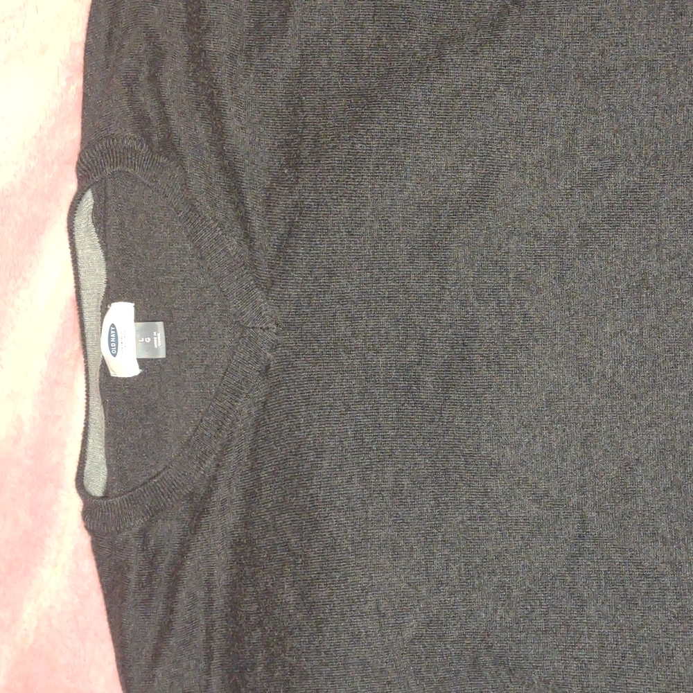large Dark Grey Long Sleeve Light Sweater